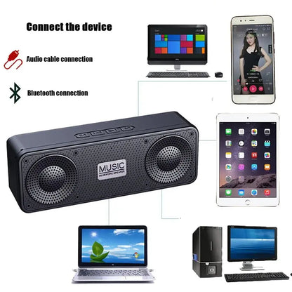 Portable HiFi Bass Wireless Bluetooth Speaker - Powerful Subwoofer Soundbar for Outdoor Music