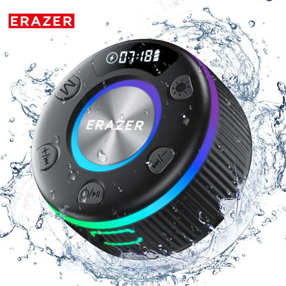 ERAZER XM102 – IPX6 Waterproof Shower Bluetooth Speaker with Suction Cup, Portable Wireless Speaker for Home/Party/Outdoor/Beach