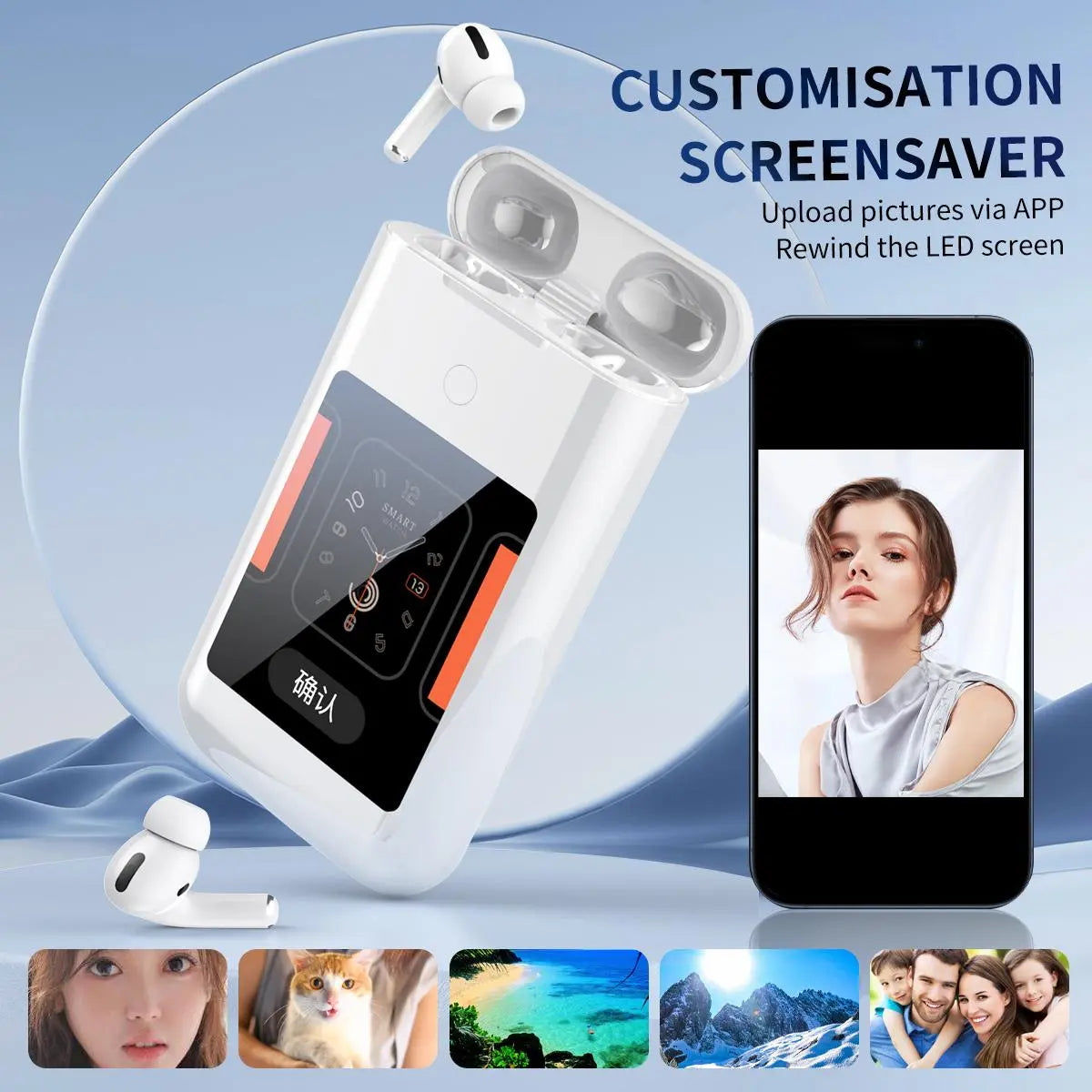 Multifunction Wireless Game Console with Headphones Charging Case, In Ear Headset Power Bank With Microphone 2-in-1 HiFi Stereo True Wireless Earbuds