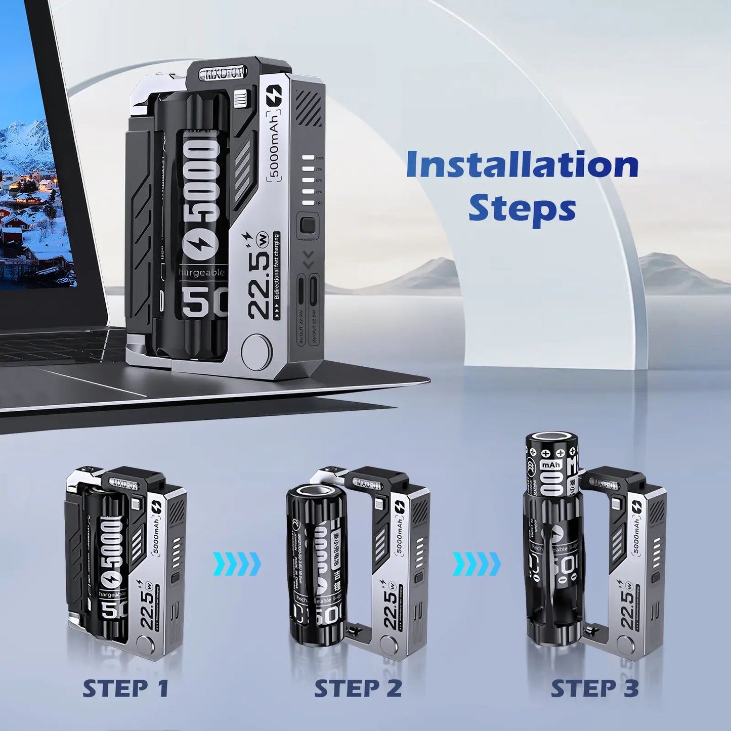 C+L Bidirectional Reverse Charging for Smartphones and Phones - Efficient Charging Method with 5000mAh Power Bank