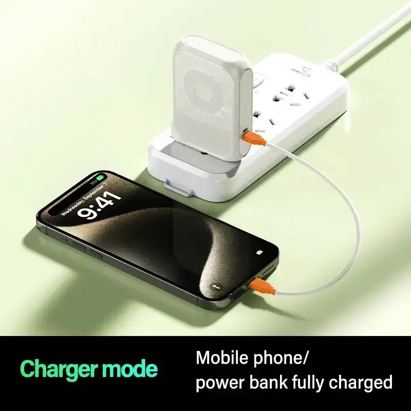 Portable Charger, Magnetic Power Bank, Small Wireless PowerBank, Battery Pack 20000mAh Travel Essentials Fast Charging With Built in Cable, Foldable Wall Plug for iPhone,Samsung,Andriod