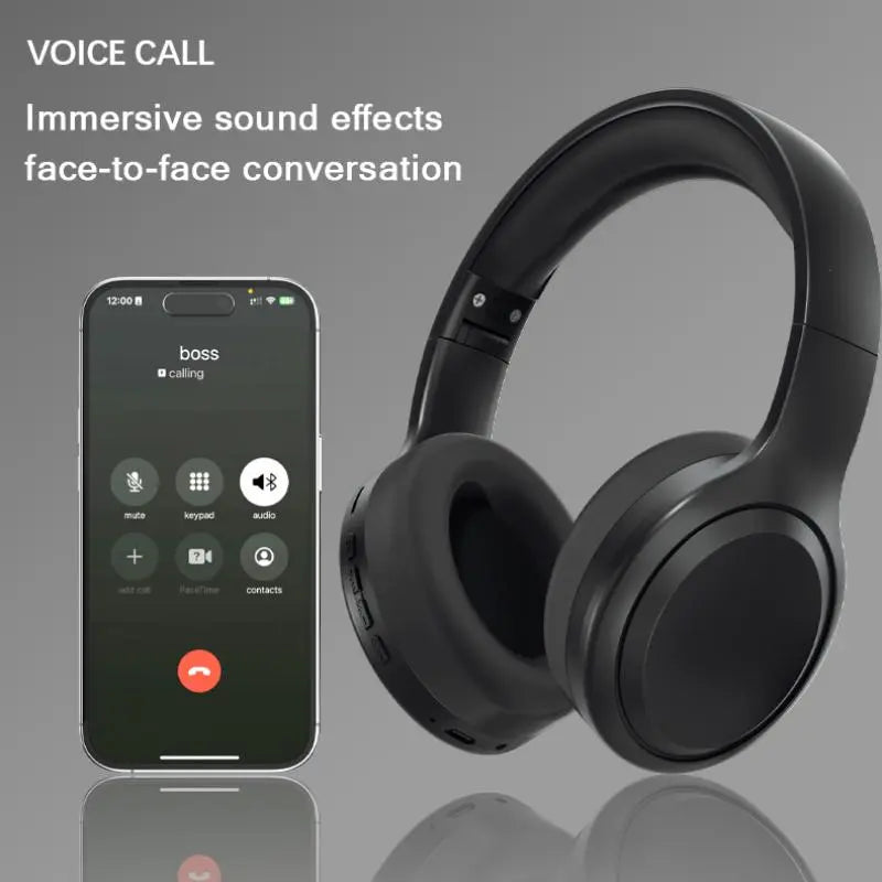 Over-Ear Wireless Bluetooth Headphones, Headset, High-Quality Stereo Sound Drivers, 12 h Battery Life, Foldable Design for PC, Music, Travel and Office, Headphones For Sports