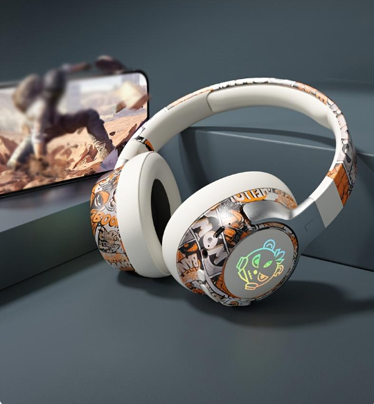 LED Light Wireless Headphone – Foldable Bluetooth Headphones for Gaming, Compatible with PC/iOS/Computers, Electronics Audio Headphone