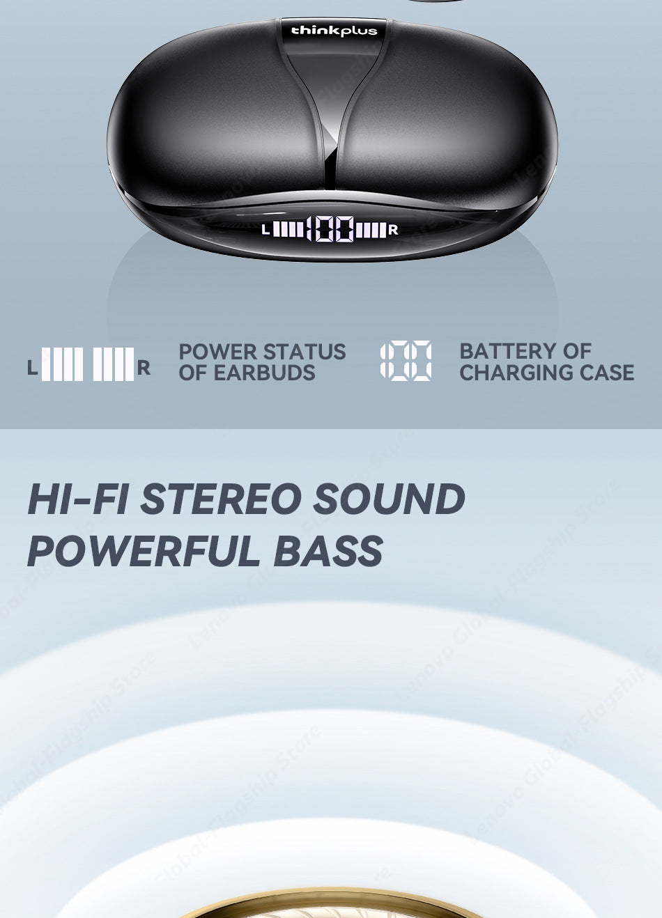 Thinkplus XT80 Ear-Hook Bluetooth Earphones - Sports Running Headset for Men and Women