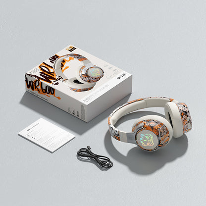 LED Light Wireless Headphone – Foldable Bluetooth Headphones for Gaming, Compatible with PC/iOS/Computers, Electronics Audio Headphone