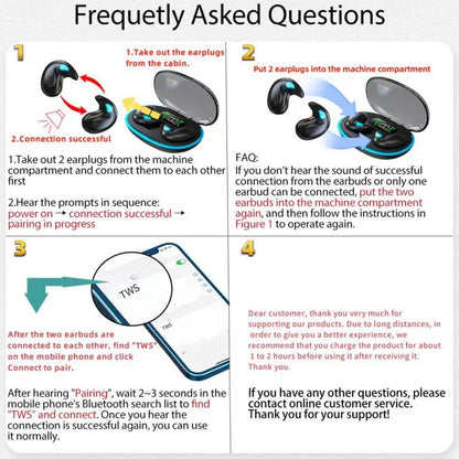 🔥 Clearance Limited-Time Offer, Order 1 Get 2 🔥 – SEEPWK Wireless Sleep Earbuds, Comfortable Waterproof Sport Earbuds with Charging Case, Secure Fit for Active Lifestyles & All-Day Use