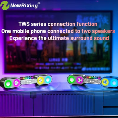 Wireless RGB PC Speaker – HiFi Subwoofer, Plug & Play with BT/USB/TF/FM/AUX for PC, Laptop & TV