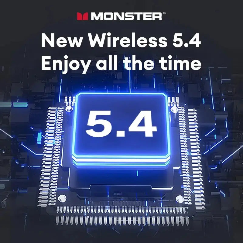 Monster MQT52 TWS Wireless Gaming Earbuds - Bluetooth 5.4, Hi-Fi Stereo, Noise Cancellation, Touch Controls, Long Battery Life