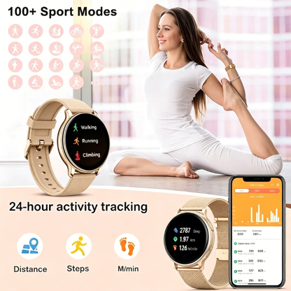 MEVADEN 1.32-inch Touch Screen Smartwatch with Replacement Band, Bluetooth Calling Sports Fitness Tracker Watch for iOS and Android Phone