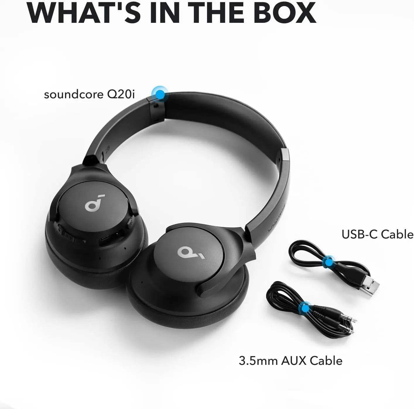 【BLACK FRIDAY】Soundcore by Anker Q20i – Hybrid Active Noise Cancelling Foldable Headphones, 40H ANC Playtime, Hi-Res Audio, Big Bass, App EQ & Transparency Mode
