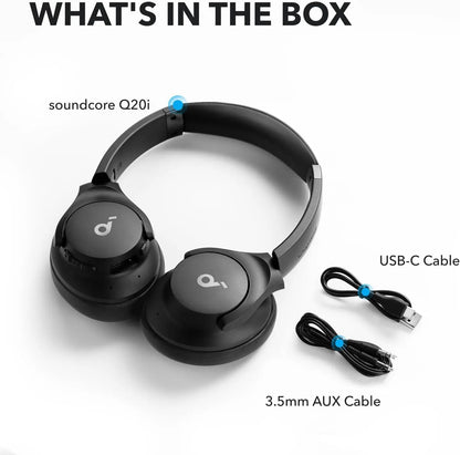 【BLACK FRIDAY】Soundcore by Anker Q20i – Hybrid Active Noise Cancelling Foldable Headphones, 40H ANC Playtime, Hi-Res Audio, Big Bass, App EQ & Transparency Mode