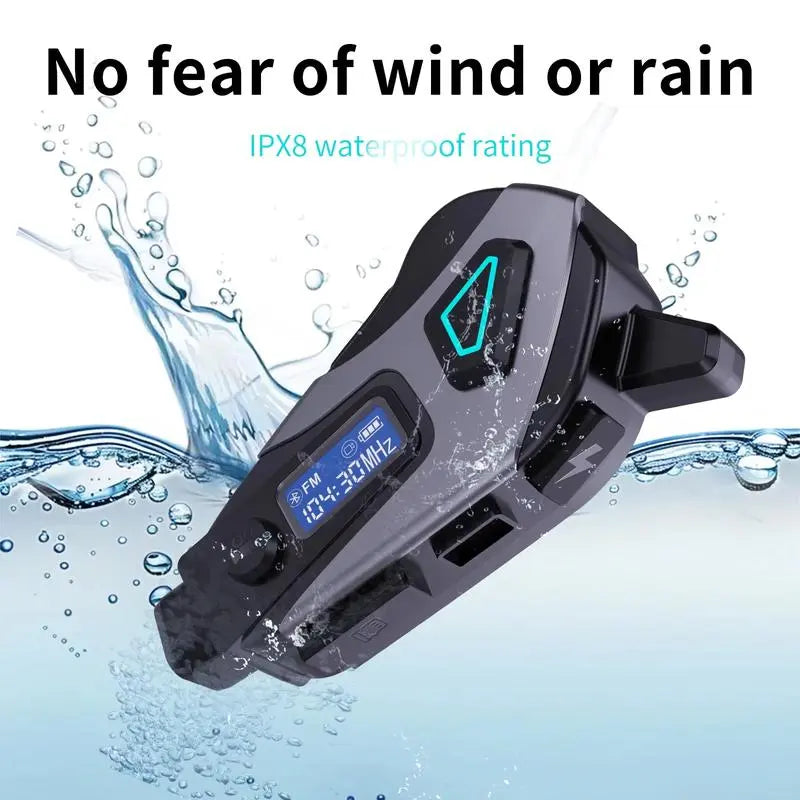 Motorcycle Helmet Wireless Headset, 1080P HD Dash Cam, Dashcam, Waterproof Bluetooth-compatible Earbuds, Ip65 Water Resistant, Fm Radio, 32GB Memory Card Included