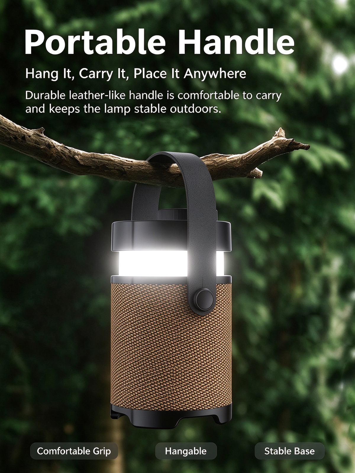 Outdoor Lighting Bluetooth Speaker - Outdoor Camping Lantern Speaker, Long Battery Life Portable Illumination Waterproof Speaker with Ambient Light