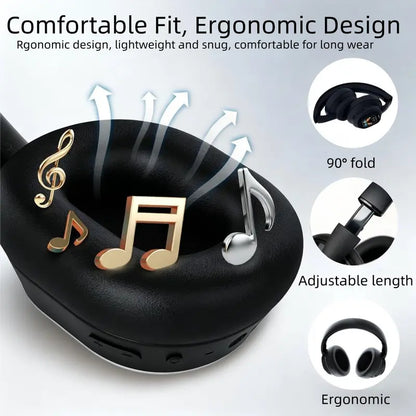 VUB Bluetooth LCD Touchscreen Wireless Headphones with DIY Wallpapers and Multiple Features