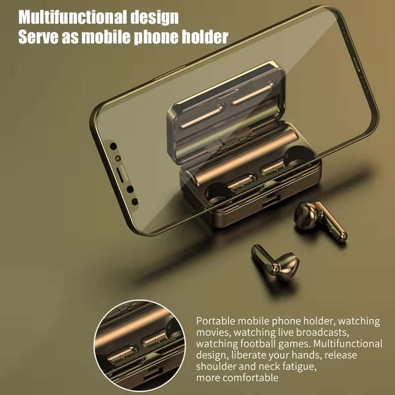 2025 New S20 Mirror Digital Display Bluetooth Earbuds – Wireless Noise Cancelling In-Ear Headphones, Ultra-Long Battery Life, Universal Compatibility