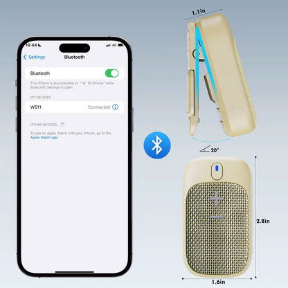 Wireless Mini Wearable Speaker – IPX5, Magnetic Clip, Built-in Mic, Hands-Free Music & Smartphone Calls