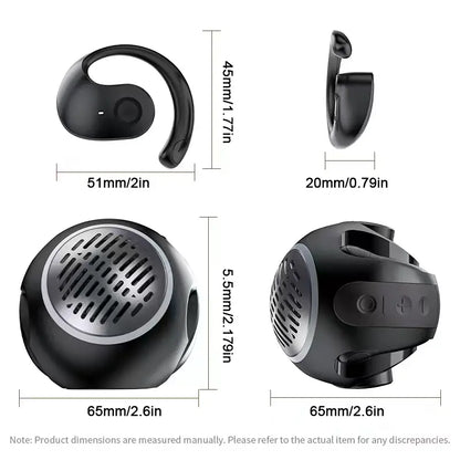 2-in-1 Wireless Open Headphones & Speaker – Bluetooth 5.4, Waterproof Sports Earbuds with Mic, Noise Cancelling, Hands-Free Calling, Compatible with iOS & Android – Ideal for Gaming & Outdoor
