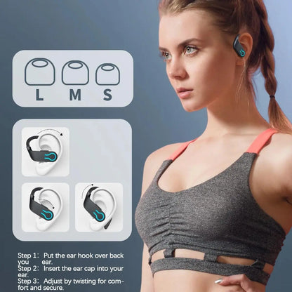ireless In-Ear Design Earphone – Bluetooth 5.3 Earbuds with ENC Mic, Stereo Sports Headphones with Earhooks, Waterproof for Running & Music