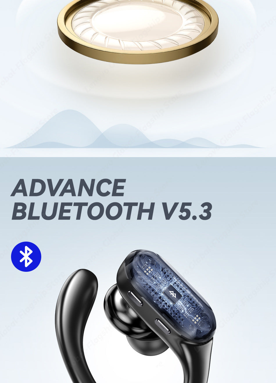 Thinkplus XT80 Ear-Hook Bluetooth Earphones - Sports Running Headset for Men and Women
