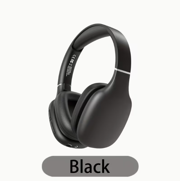 Wireless Over-Ear Headphones with Deep Bass – Lightweight Foldable, Built-in Mic, 3.5mm & Type-C, for Travel, Work, Laptop, Phone & Gaming