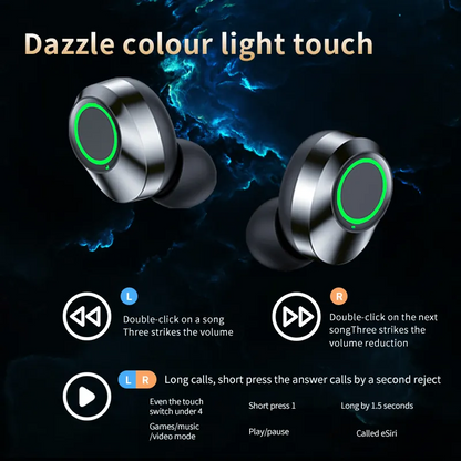 Wireless Earbuds, Stereo Sports In-ear Headphones with Charging Case. Equipped with Bluetooth 5.4, they deliver ultra-stable connection and low latency for both iOS and Android devices. Perfect for travel, daily commutes,