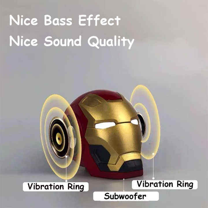 [New 2026] Iron Man Wireless Speaker, Outdoor Portable Mini TF Card Subwoofer Bluetooth Speaker, Ideal for Festivals and Birthday Gifts