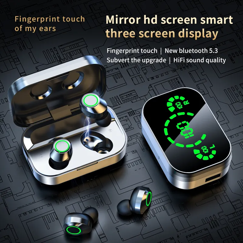 Wireless Earbuds, Stereo Sports In-ear Headphones with Charging Case. Equipped with Bluetooth 5.4, they deliver ultra-stable connection and low latency for both iOS and Android devices. Perfect for travel, daily commutes,
