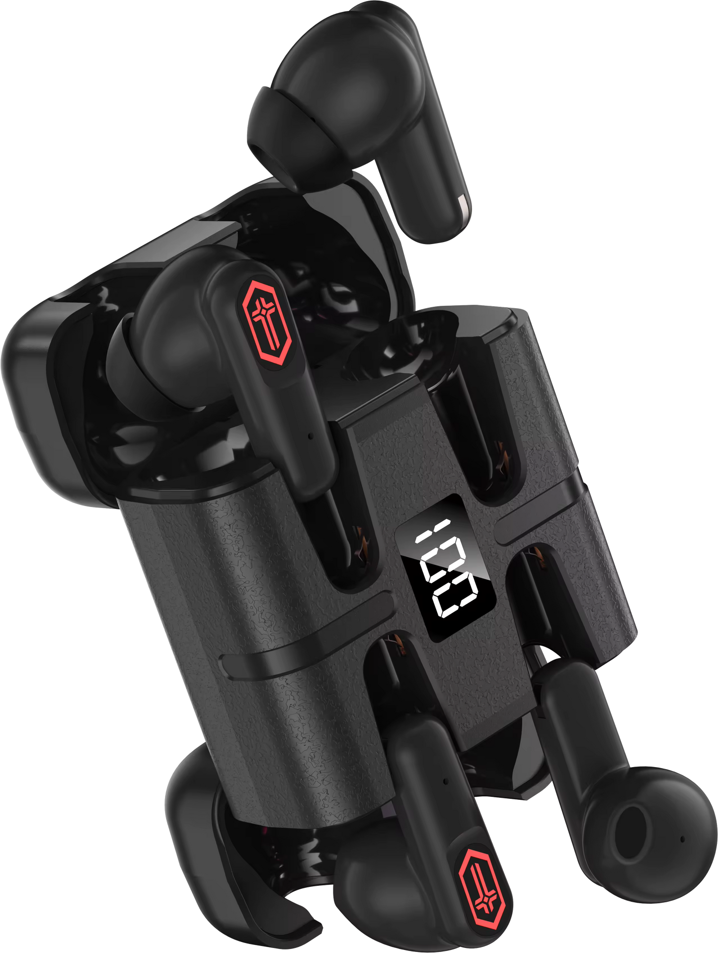 2026 New J28 TWS Couple Earbuds, In-ear Noise Cancelling Headphones, Low Latency & Ultra Long Battery Life, 4 Earbuds in One Set with Power Display Screen