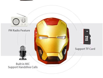 [New 2026] Iron Man Wireless Speaker, Outdoor Portable Mini TF Card Subwoofer Bluetooth Speaker, Ideal for Festivals and Birthday Gifts