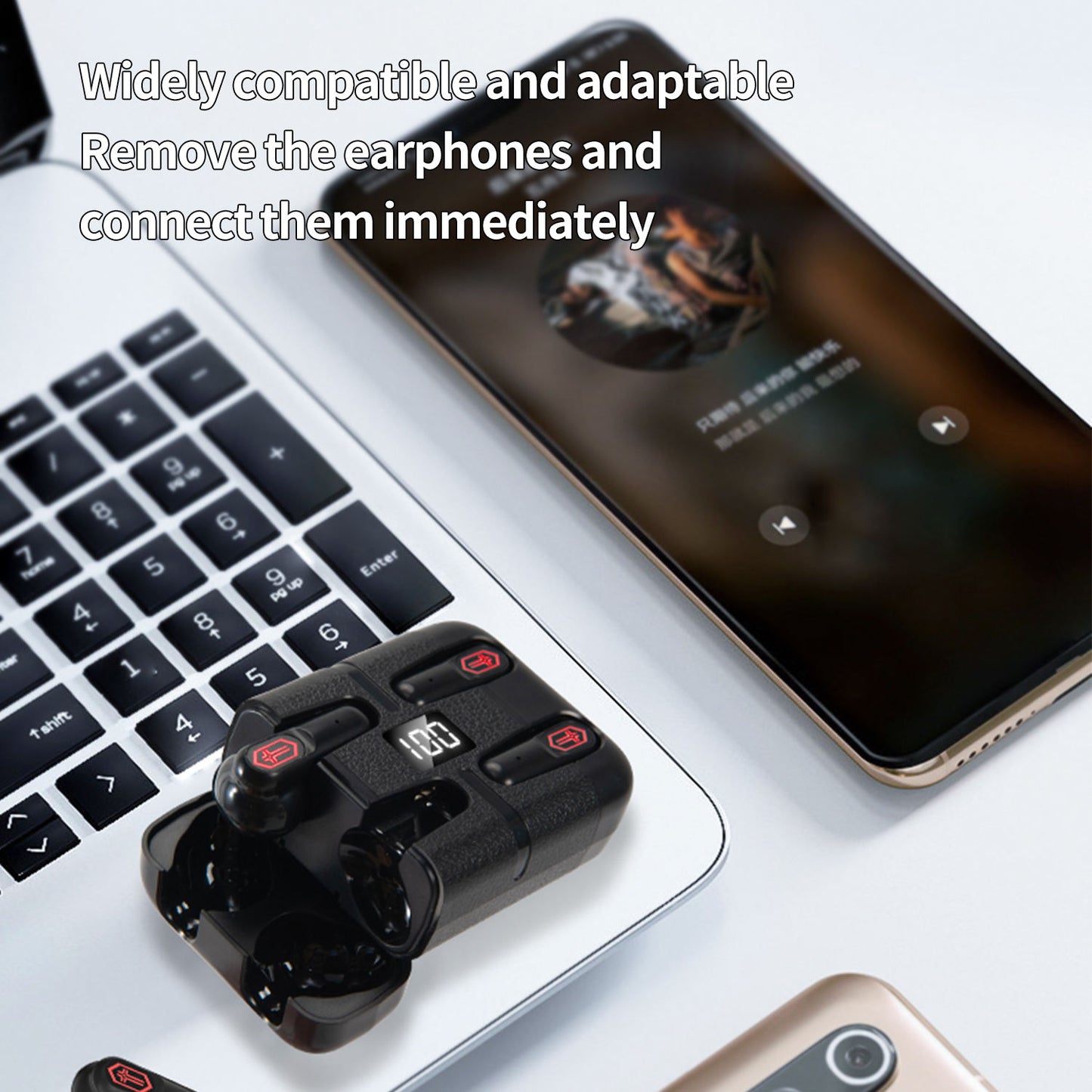 2026 New J28 TWS Couple Earbuds, In-ear Noise Cancelling Headphones, Low Latency & Ultra Long Battery Life, 4 Earbuds in One Set with Power Display Screen