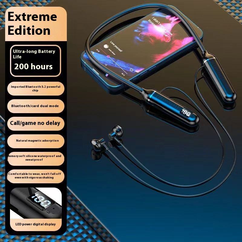 [New 2026] Neck‑hanging Wireless Bluetooth Headphones, Digital Display, Large‑capacity Battery with Ultra‑long Battery Life, Semi‑in‑ear Sports Stereo Neckband Headset, Ideal for Festival Gifts