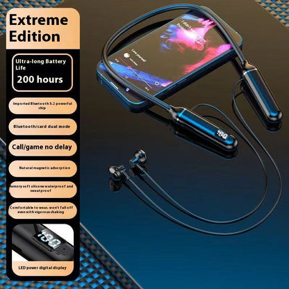 [New 2026] Neck‑hanging Wireless Bluetooth Headphones, Digital Display, Large‑capacity Battery with Ultra‑long Battery Life, Semi‑in‑ear Sports Stereo Neckband Headset, Ideal for Festival Gifts