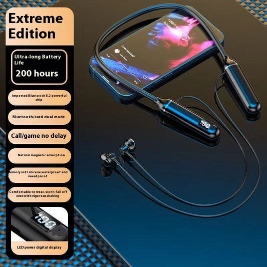 [New 2026] Neck‑hanging Wireless Bluetooth Headphones, Digital Display, Large‑capacity Battery with Ultra‑long Battery Life, Semi‑in‑ear Sports Stereo Neckband Headset, Ideal for Festival Gifts