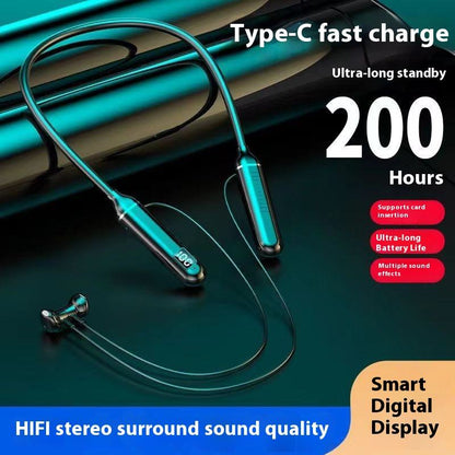 [New 2026] Neck‑hanging Wireless Bluetooth Headphones, Digital Display, Large‑capacity Battery with Ultra‑long Battery Life, Semi‑in‑ear Sports Stereo Neckband Headset, Ideal for Festival Gifts