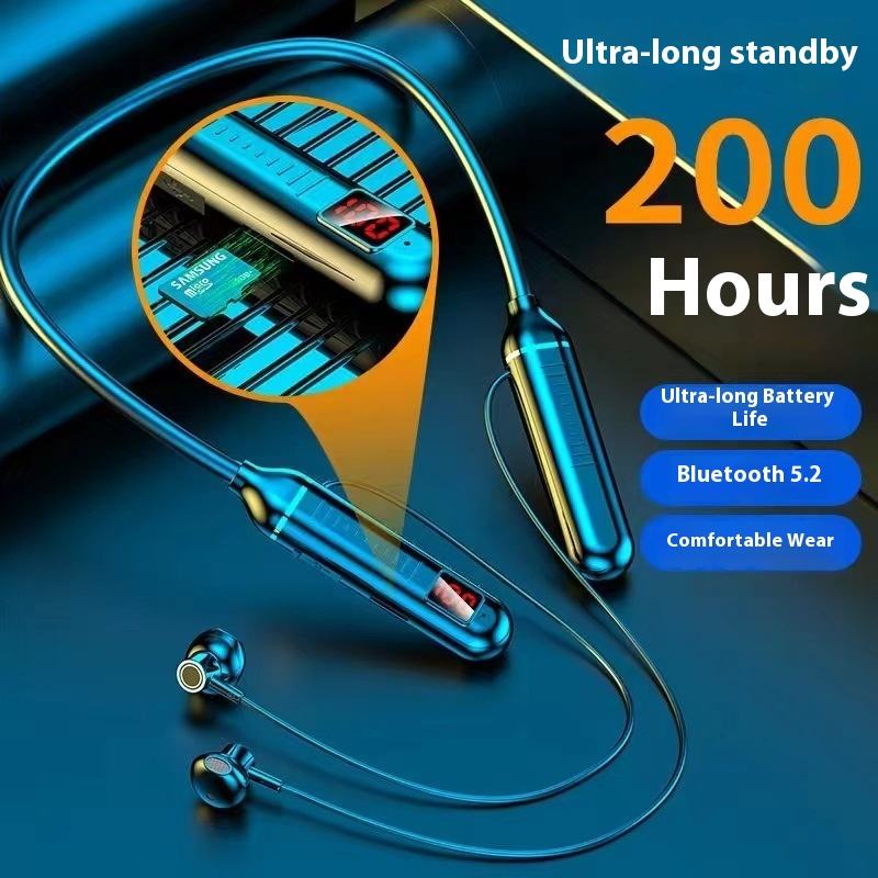 [New 2026] Neck‑hanging Wireless Bluetooth Headphones, Digital Display, Large‑capacity Battery with Ultra‑long Battery Life, Semi‑in‑ear Sports Stereo Neckband Headset, Ideal for Festival Gifts