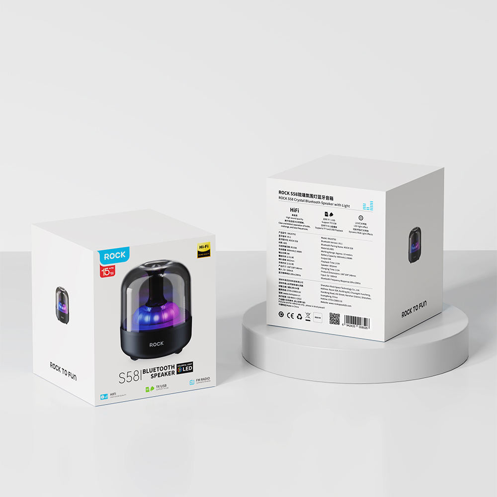 [2026 New ] Harman S58 Crystal Bluetooth Speaker, Colorful Glowing Subwoofer Wireless Audio, Cash On Delivery, Free Delivery