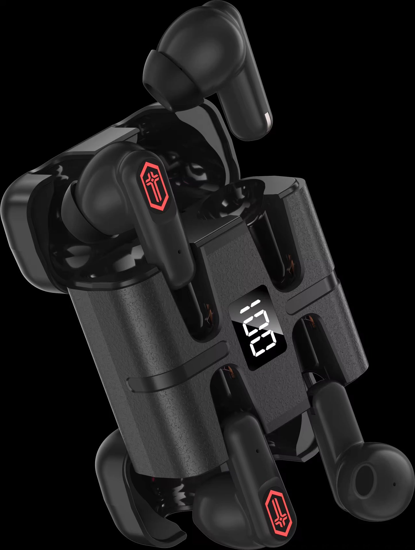 2026 New J28 TWS Couple Earbuds, In-ear Noise Cancelling Headphones, Low Latency & Ultra Long Battery Life, 4 Earbuds in One Set with Power Display Screen