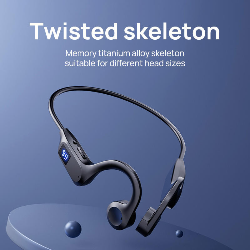 [New 2026] X7 Bone Conduction Bluetooth Headphones, Digital Display, Ear‑hook Design, Non‑in‑ear Painless Noise Reduction, Ultra‑long Battery Life, Ideal for Festival Gifts