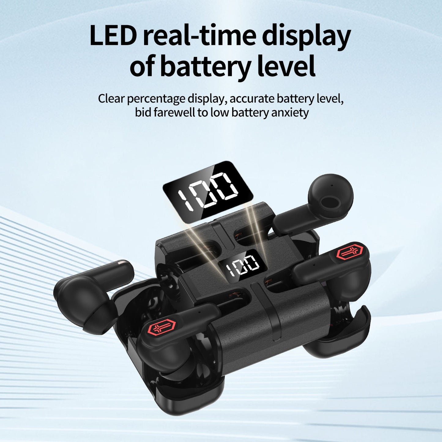 2026 New J28 TWS Couple Earbuds, In-ear Noise Cancelling Headphones, Low Latency & Ultra Long Battery Life, 4 Earbuds in One Set with Power Display Screen