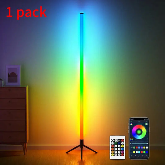 DAYBETTER 360° Standing LED Corner Lamp with Music Sync, Color Shift, Dual Control & Timer, 16M DIY Colors, Perfect for Living Room/Gaming Room, Smart RGB Floor Lamp