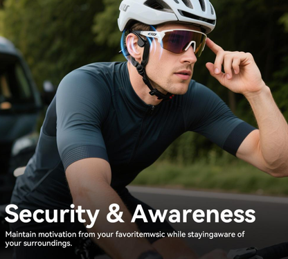 【26new】Bone Conduction Neckband Wireless Earphones Headphones Sports Open Ear Headset With Mic Stereo Earbud Audio Black