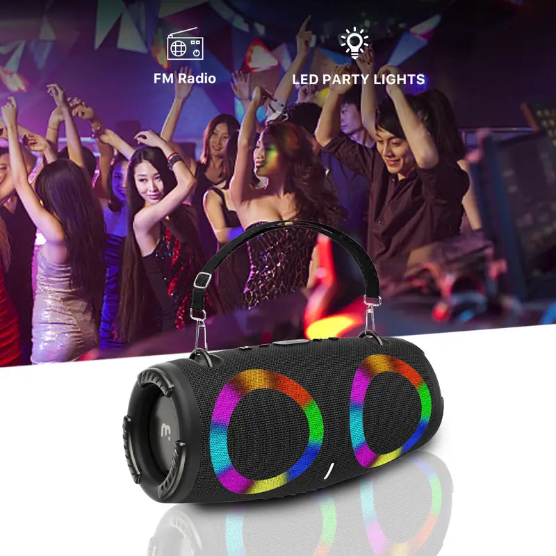 Portable Bluetooth Speaker Wireless with Lights, HD Stereo Sound, IPX4 Waterproof, TWS Pairing, BT5.3 with AUX Input, Small Speaker for Outdoor Home Camping Party, Ideal Electronics Gifts for Him, Her