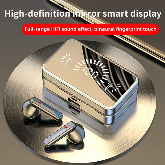 2025 New S20 Mirror Digital Display Bluetooth Earbuds – Wireless Noise Cancelling In-Ear Headphones, Ultra-Long Battery Life, Universal Compatibility