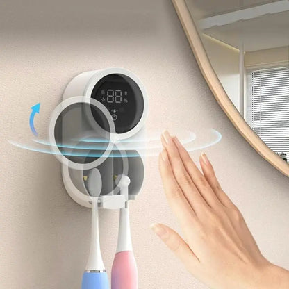 Wall Mounted Toothbrush Sterilizer, Rechargeable Toothbrush Holder, Toothbrush Sanitizer Holder, Toothbrush Holders For Bathrooms, Toothbrush Cleaner with LED Smart Screen, Personal Care Appliances, Bathroom Accessory