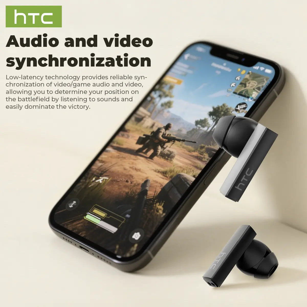 HTC NE40 Wireless Earphones Bluetooth 6.0, LED Display High Fidelity, for Gaming, Office, Sports, Music & Phone Calls TWS Earbuds , IPX5 Waterproof Earphones, Built-in Microphone In Ear Earphones image 9