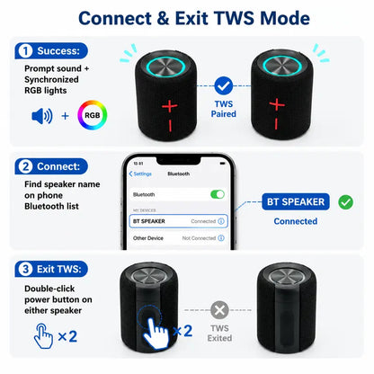 2-in-1 Stereo,20W Split Wireless Speaker-Multifunctional Portable Magnetic Waterproof Bluetooth V5.3 Sound System, Wireless Pairing & Multi-Device Connection,USB/Audio Cable Charging,for Home/Outdoor Use,SummerWins,Smartphone Compatible,DealsForYouDays,