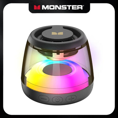 Monster Portable Mini Wireless Bluetooth Speaker, RGB Light Show, TWS Stereo Sound, 2 Speakers Pairing, 360° Surround Sound, Magnetic Suction, TF Card Support, Bluetooth 6.0, Ultra-Long Battery Life, for Home, Outdoor, Party - SummerWins - DealsForYouDays