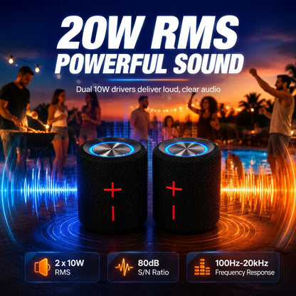 2-in-1 Stereo,20W Split Wireless Speaker-Multifunctional Portable Magnetic Waterproof Bluetooth V5.3 Sound System, Wireless Pairing & Multi-Device Connection,USB/Audio Cable Charging,for Home/Outdoor Use,SummerWins,Smartphone Compatible,DealsForYouDays,
