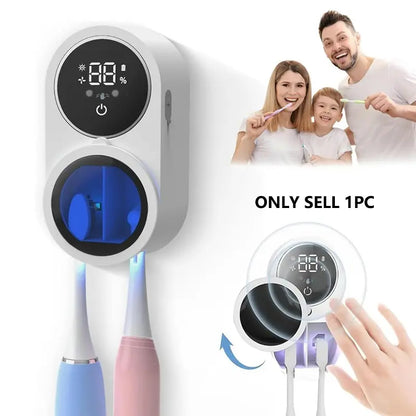 Wall Mounted Toothbrush Sterilizer, Rechargeable Toothbrush Holder, Toothbrush Sanitizer Holder, Toothbrush Holders For Bathrooms, Toothbrush Cleaner with LED Smart Screen, Personal Care Appliances, Bathroom Accessory