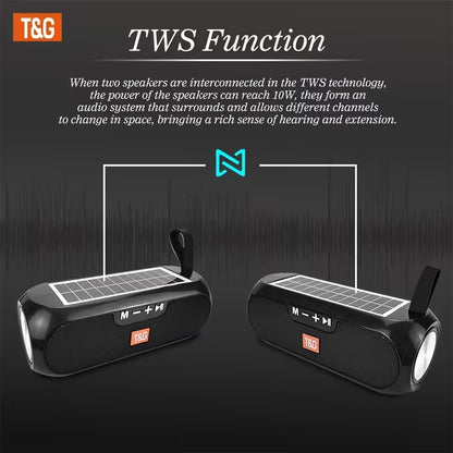 TG182 Solar Speaker – Wireless Outdoor,10W USB Portable,TF Card & FM Radio,AUX Input – Perfect for Outdoor,Party & Daily Use